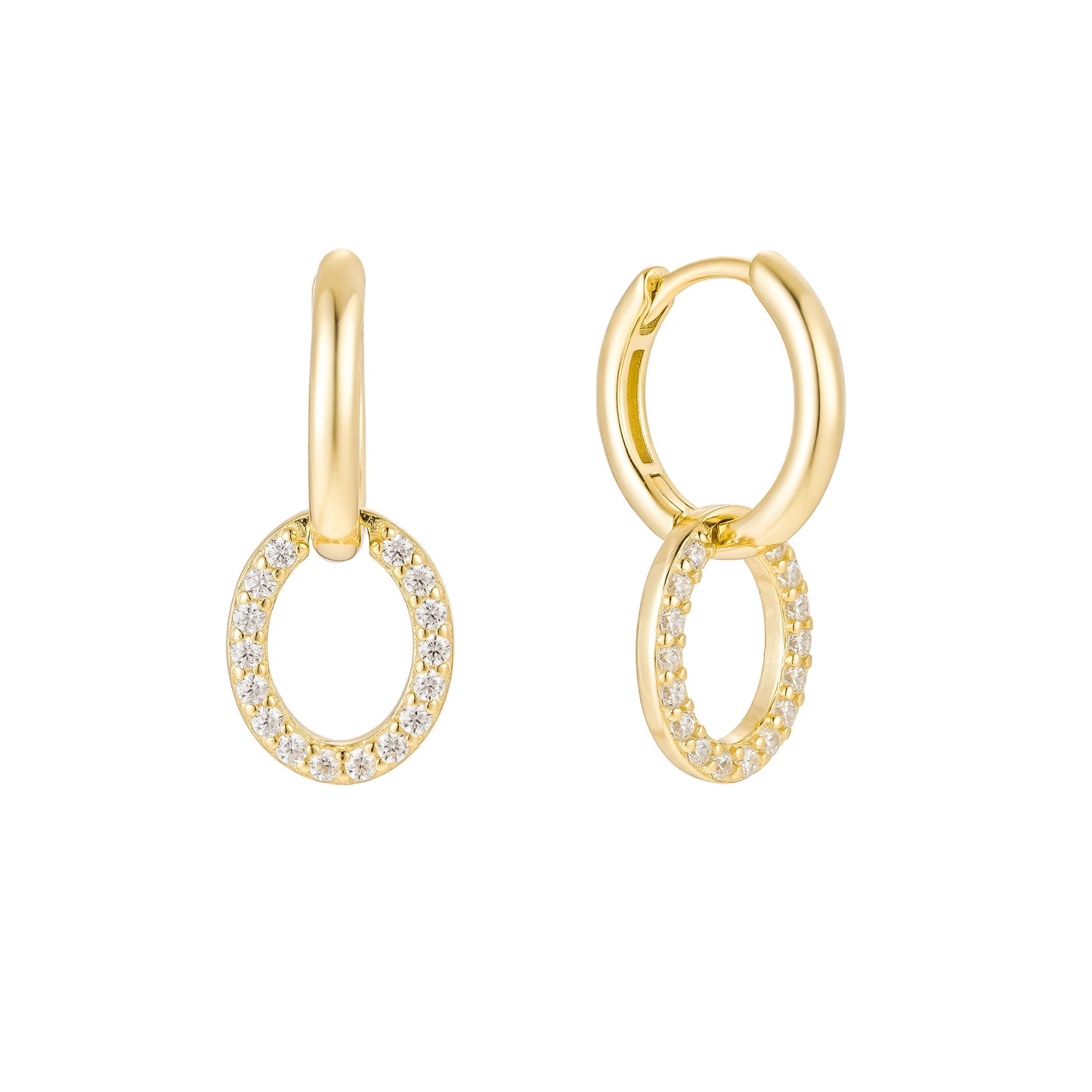 Oval Light Gold Earrings