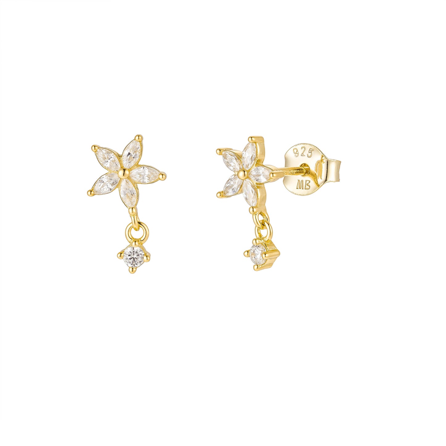 Flora Drop Gold Earrings