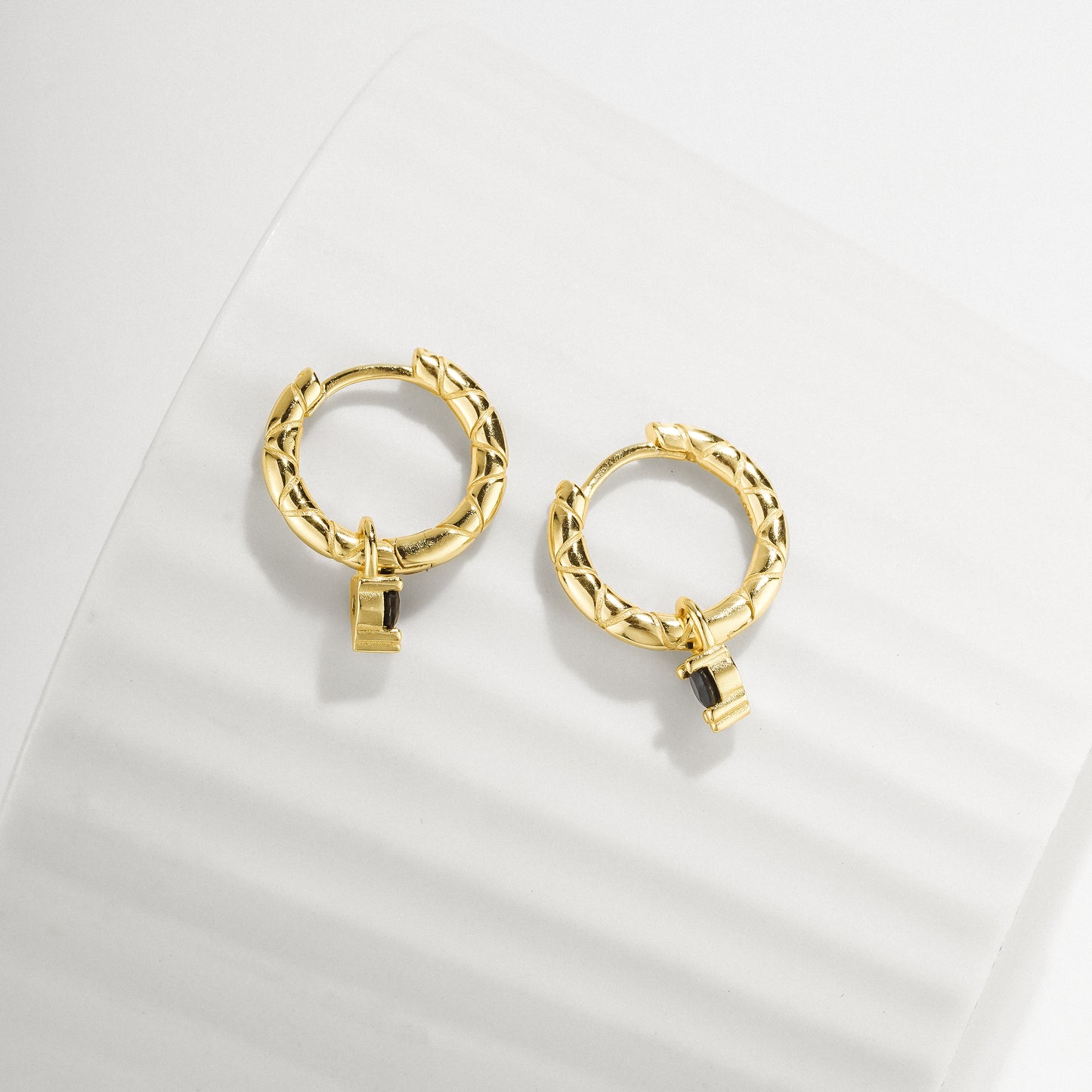 Midnight Onyx Gold Earrings