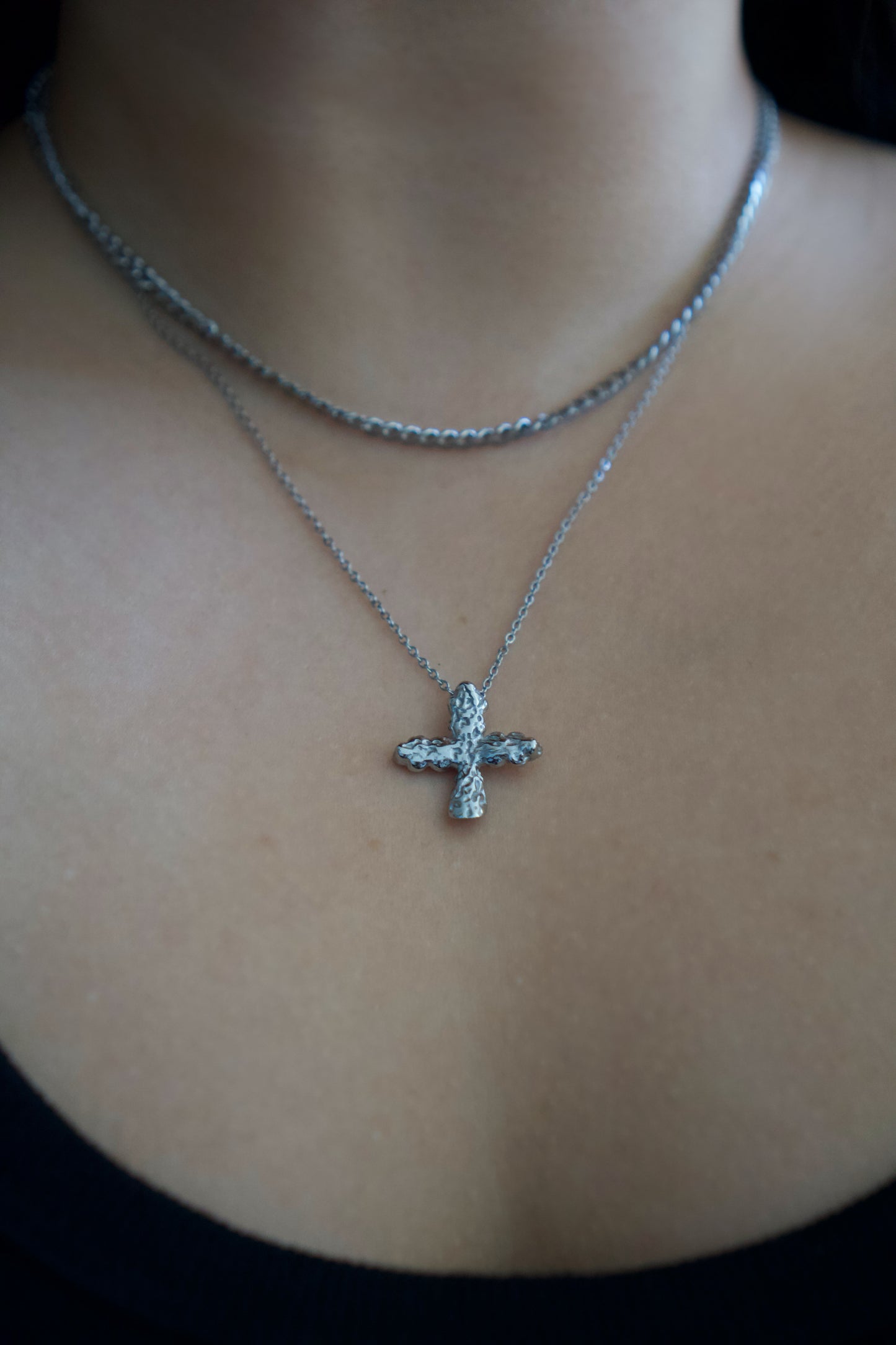 Geometric Cross Necklace