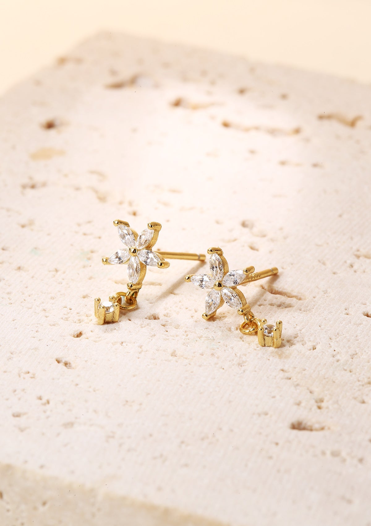 Flora Drop Gold Earrings