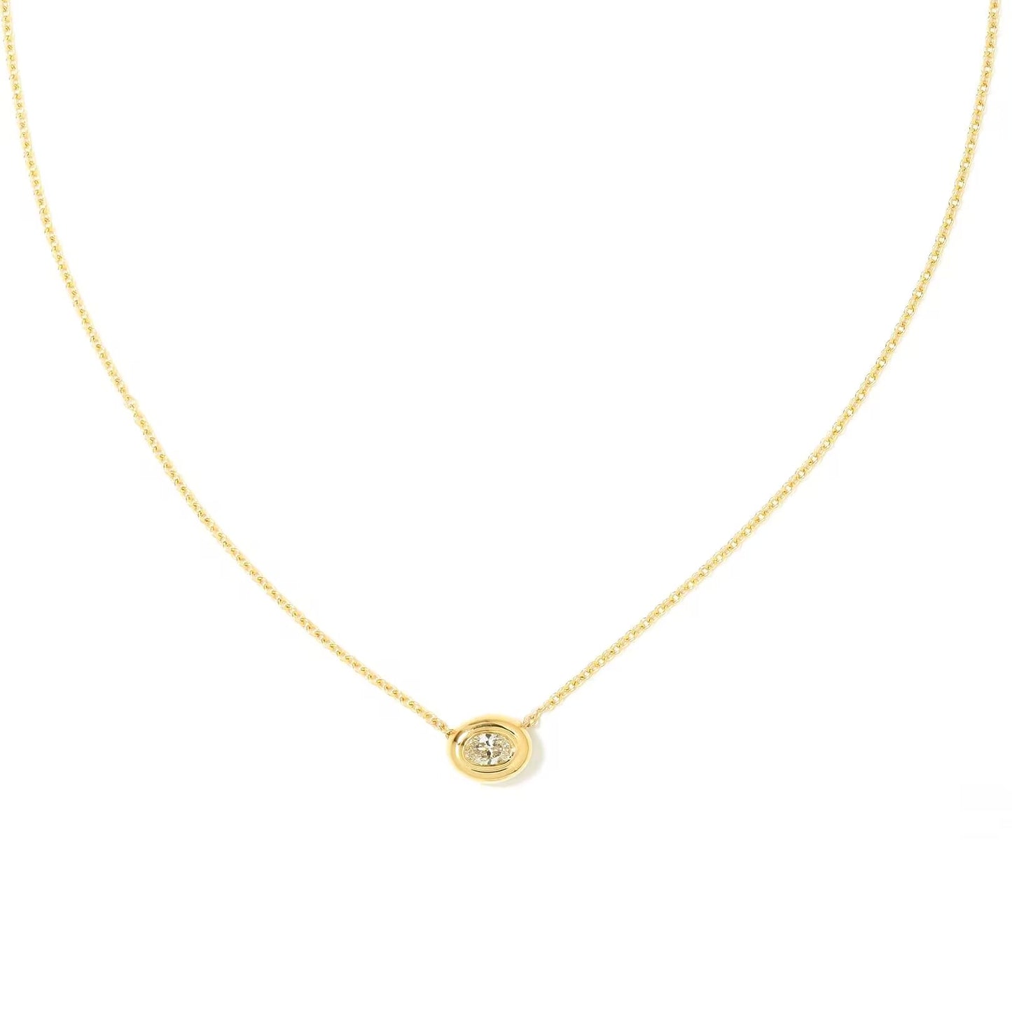 Oval Light Gold Necklace