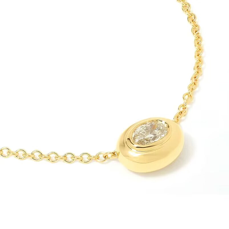 Oval Light Gold Necklace