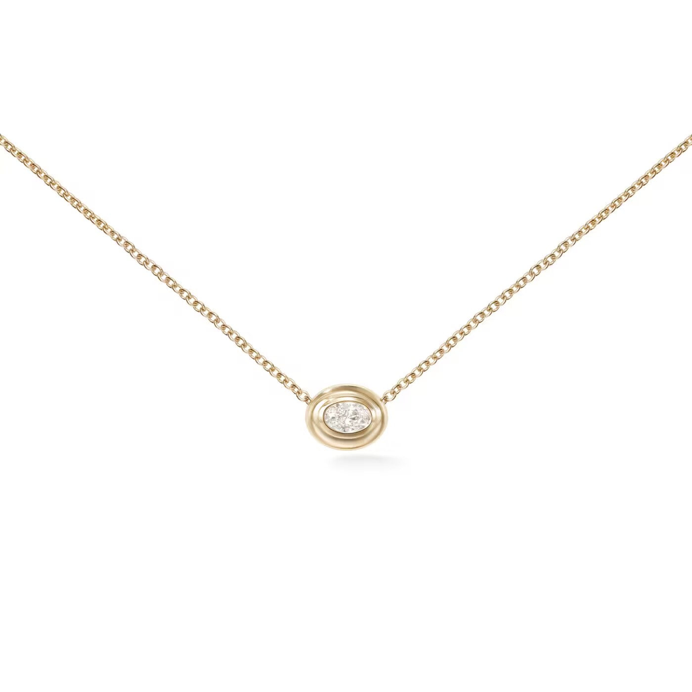 Oval Light Gold Necklace