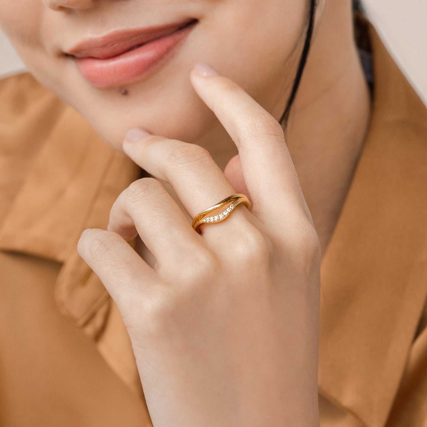 Wave Crest Gold Ring