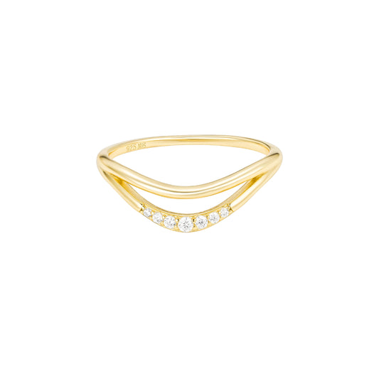 Wave Crest Gold Ring