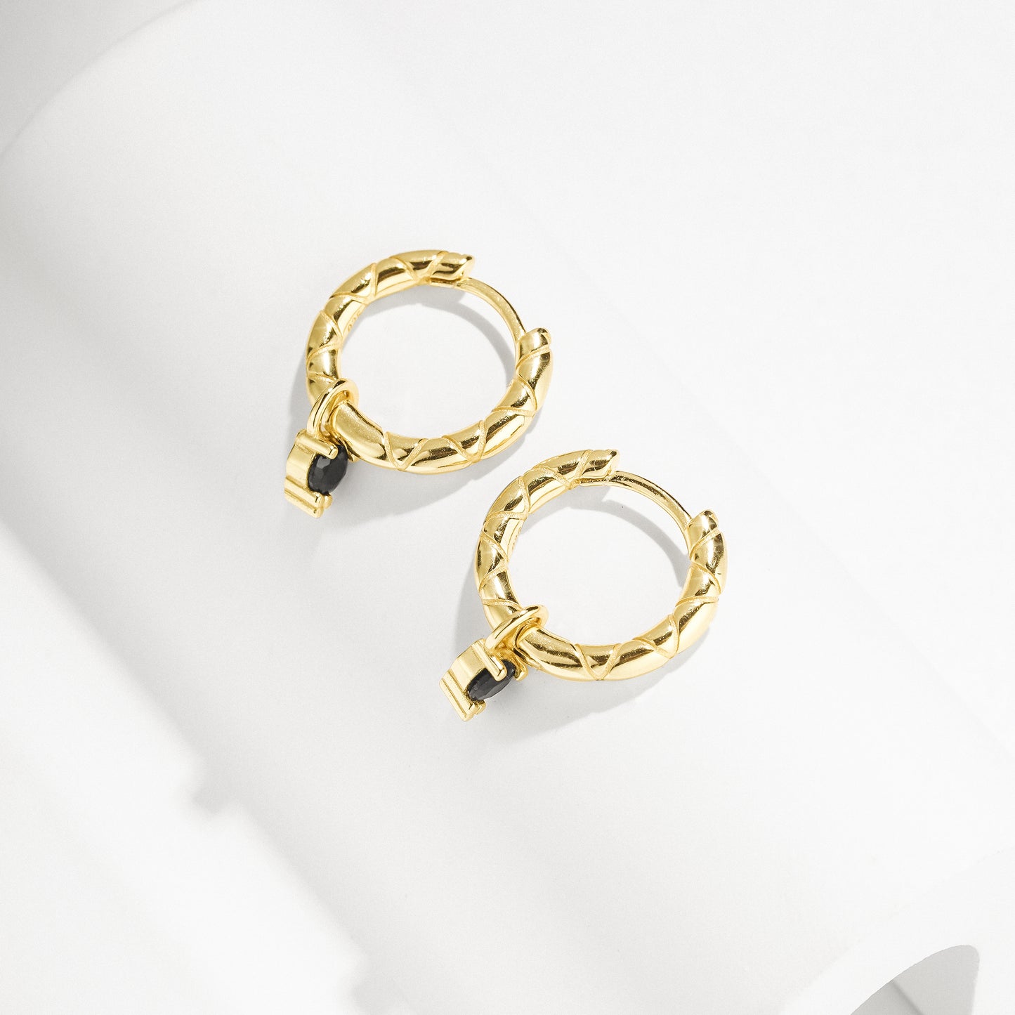 Midnight Onyx Gold Earrings