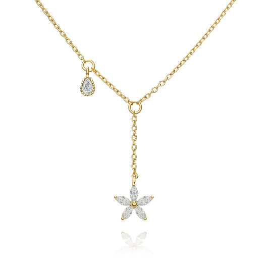 Flora Drop Gold Necklace